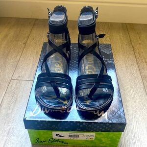 Sam Edelman Black Leather Ganessa Strappy Sandal. gladiator woman’s size 10